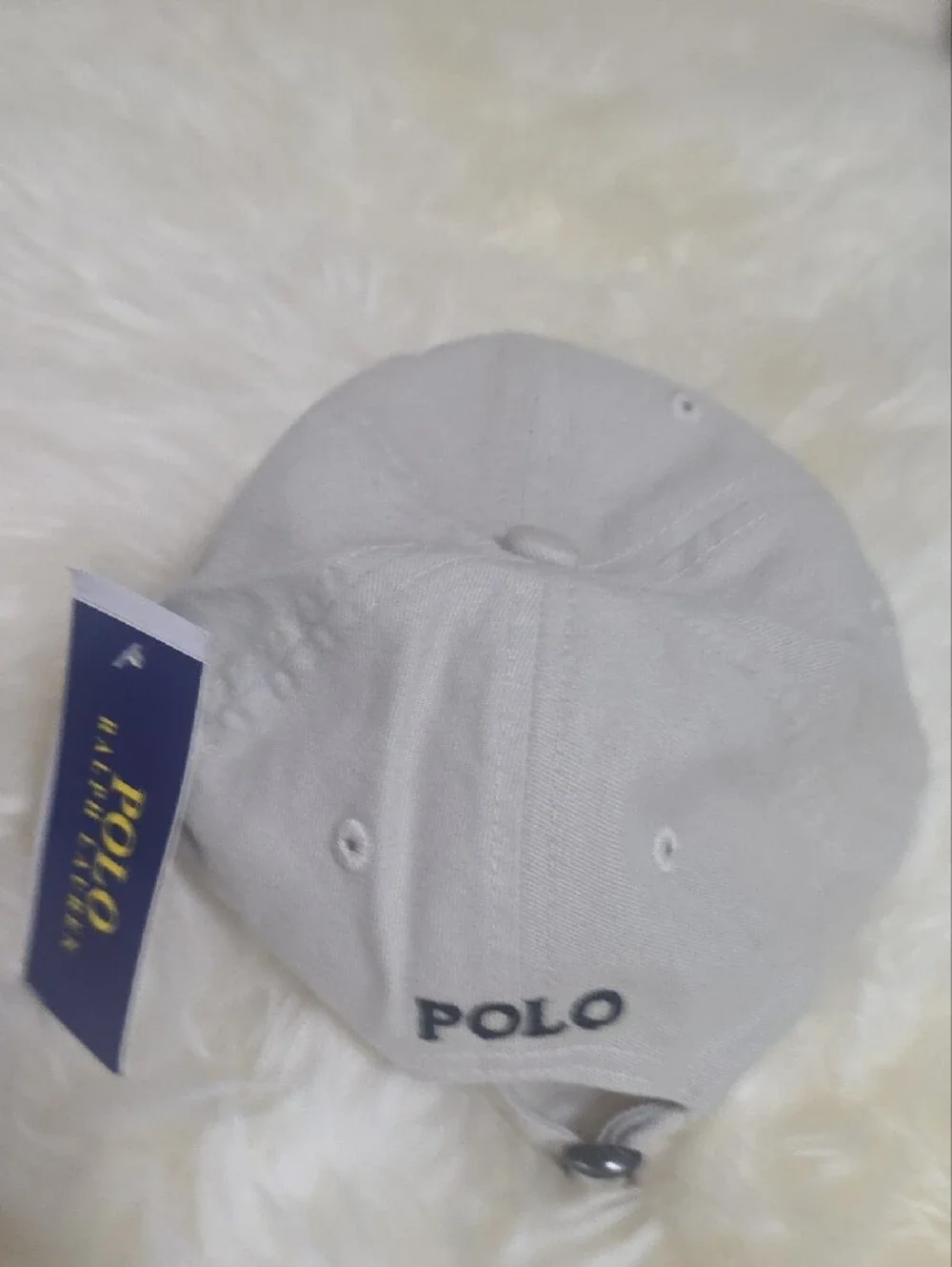 Polo by Ralph Lauren Light Gray Cap with Navy Polo Logo